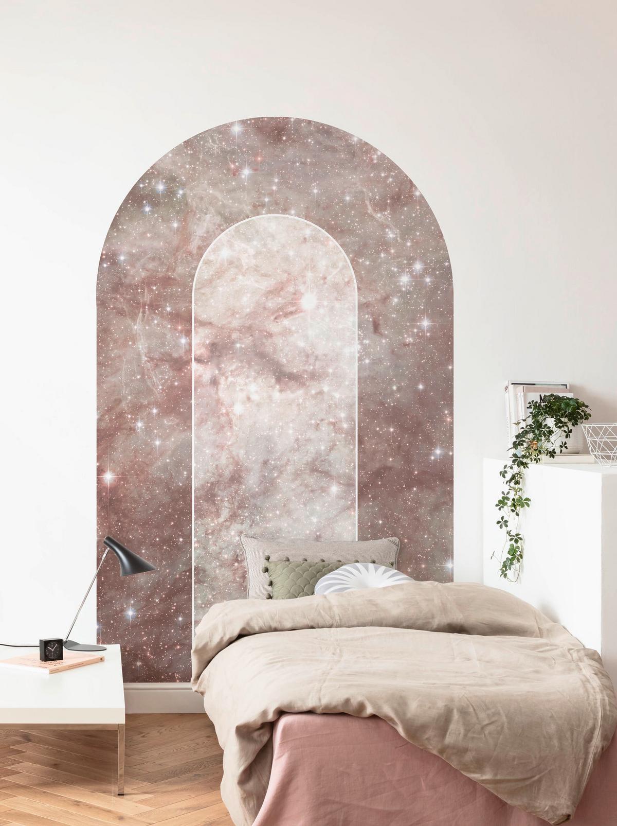 Fototapete Mauve Diamond - Rot/Weiß, Trend, Papier (127/200cm) - Komar