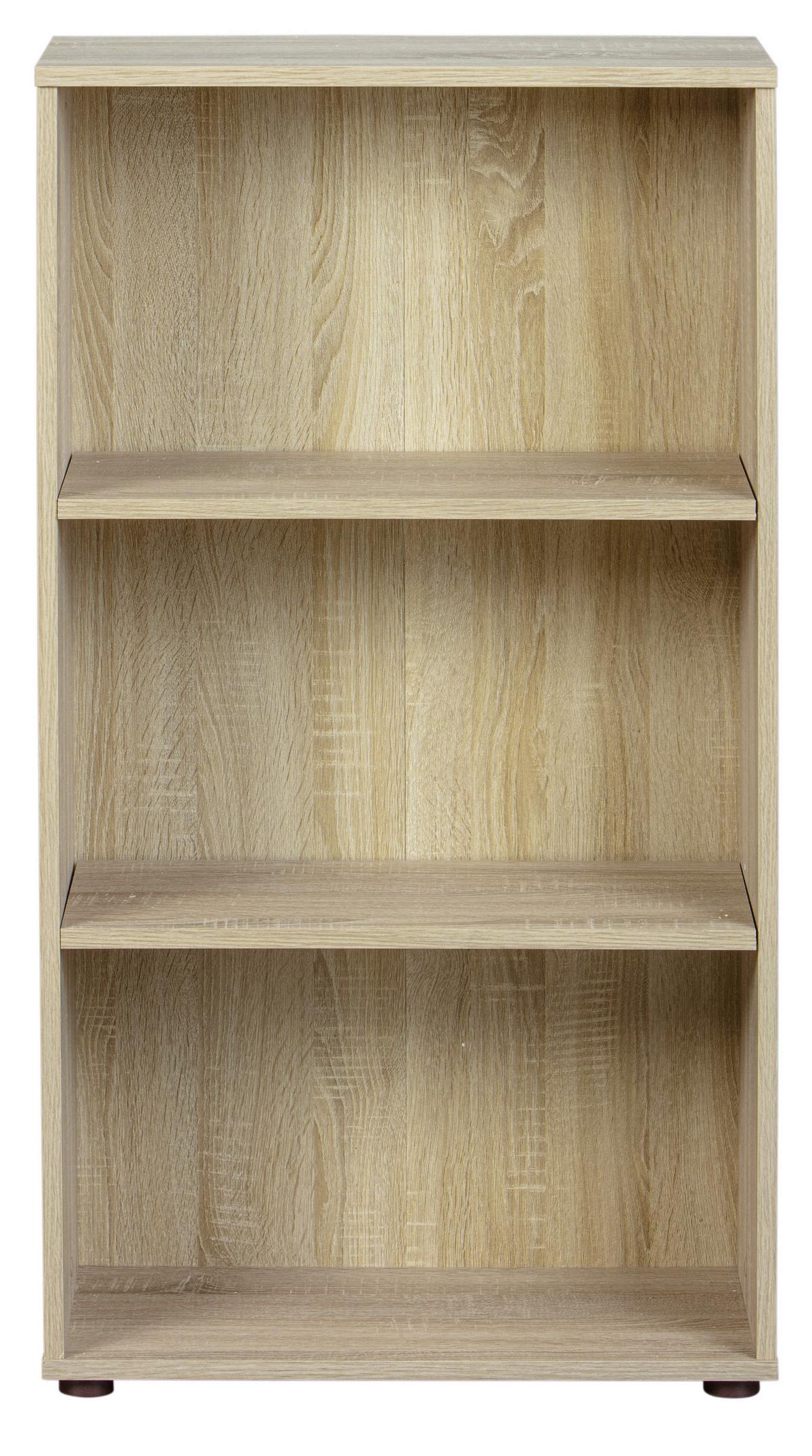 Regal Parini 1 B 60cm, Eiche Dekor - Schwarz/Sonoma Eiche, Basics, Holzwerkstoff (60/110/30cm) - MID.YOU