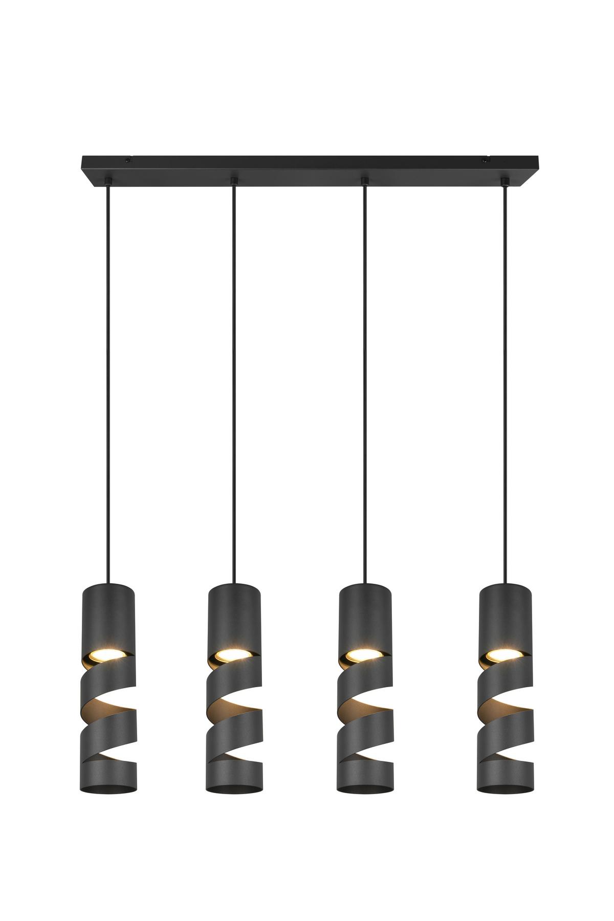 Pendelleuchte 364000432 Stream - Schwarz, KONVENTIONELL, Metall (80/9/150cm) - Trio Leuchten