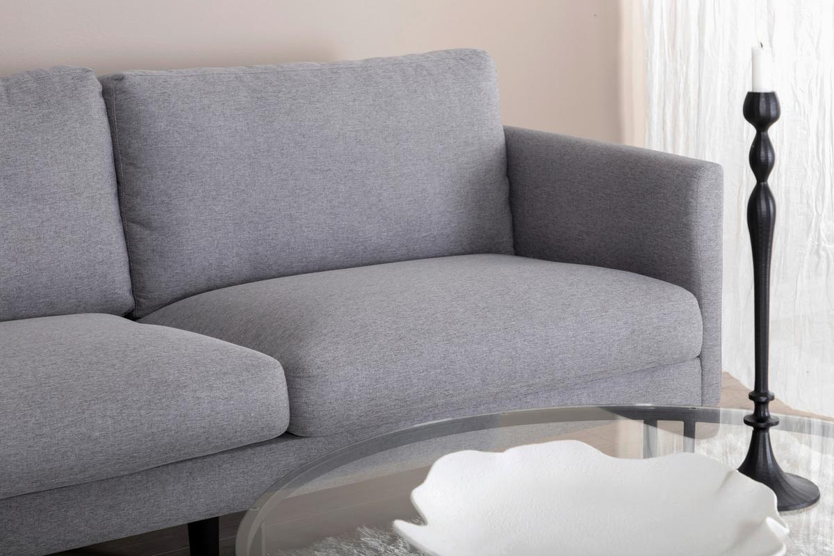 2-Sitzer-Sofa Zoom - Schwarz/Grau, Design, Textil/Metall (180/78/80cm) - Livetastic