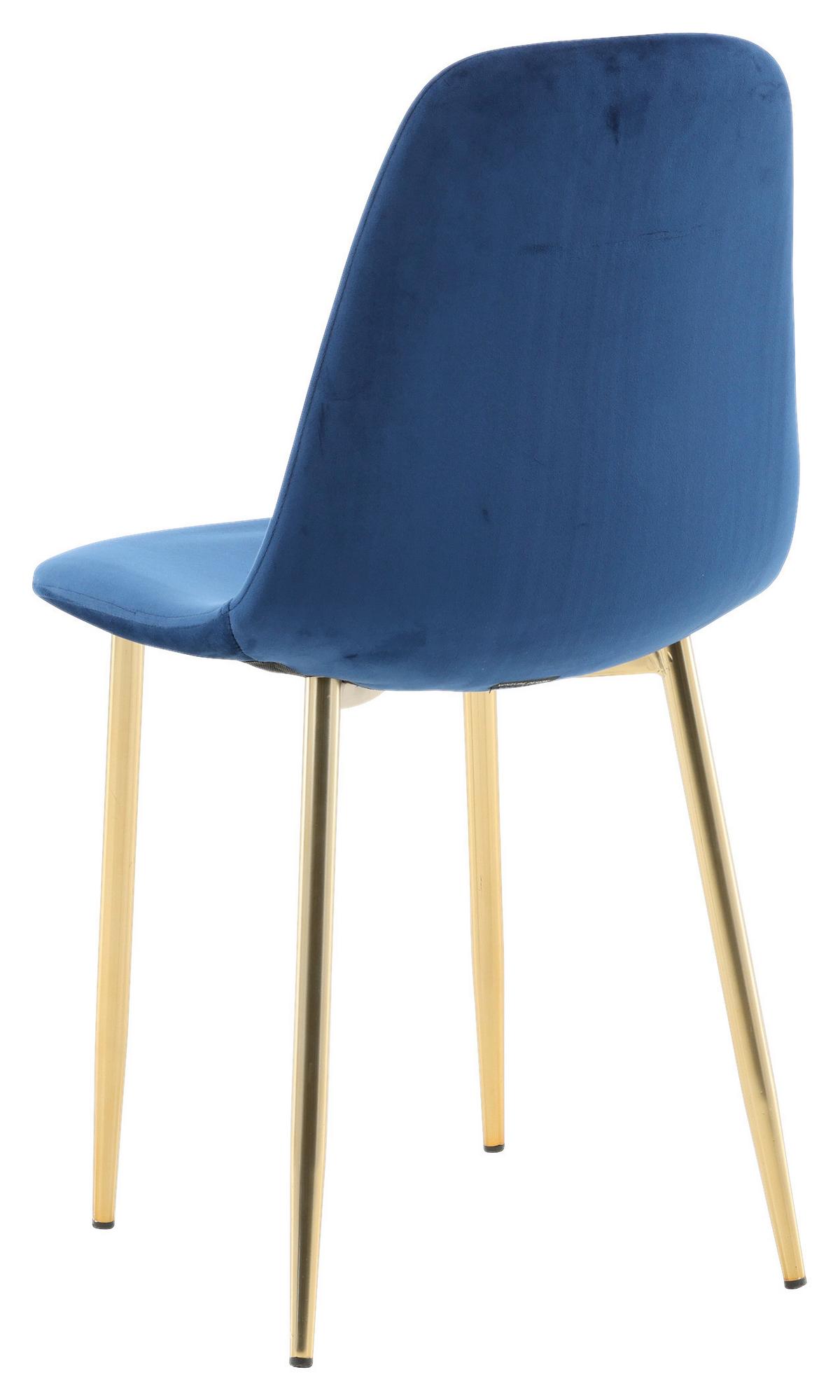Stuhl-Set Polar - Messingfarben/Hellblau, Design, Textil/Metall (44/86/52cm) - Livetastic