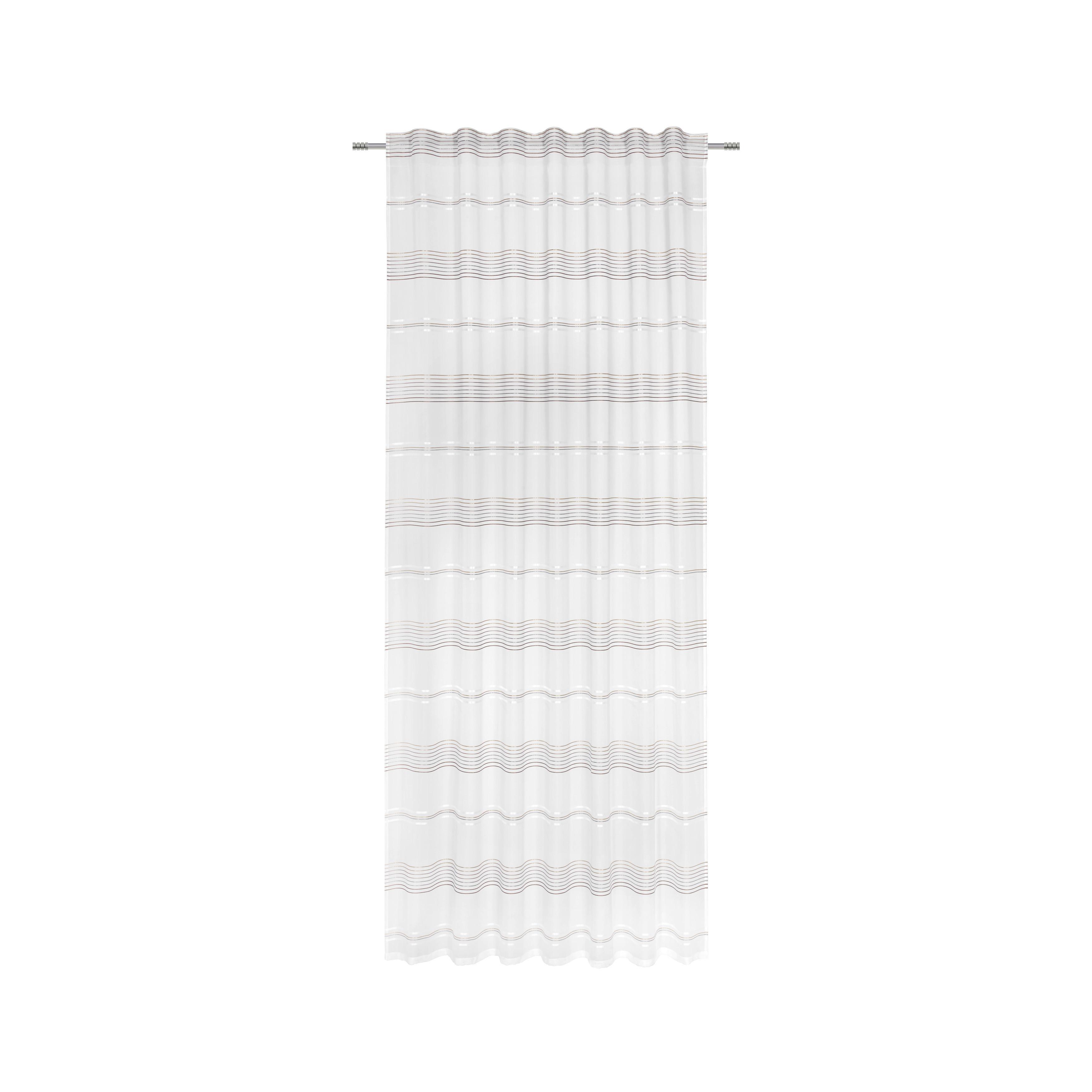 HOTOVÝ ZÁVES Louis, 140/245 cm - hnedá/biela, Konventionell, textil (140/245cm) - Modern Living