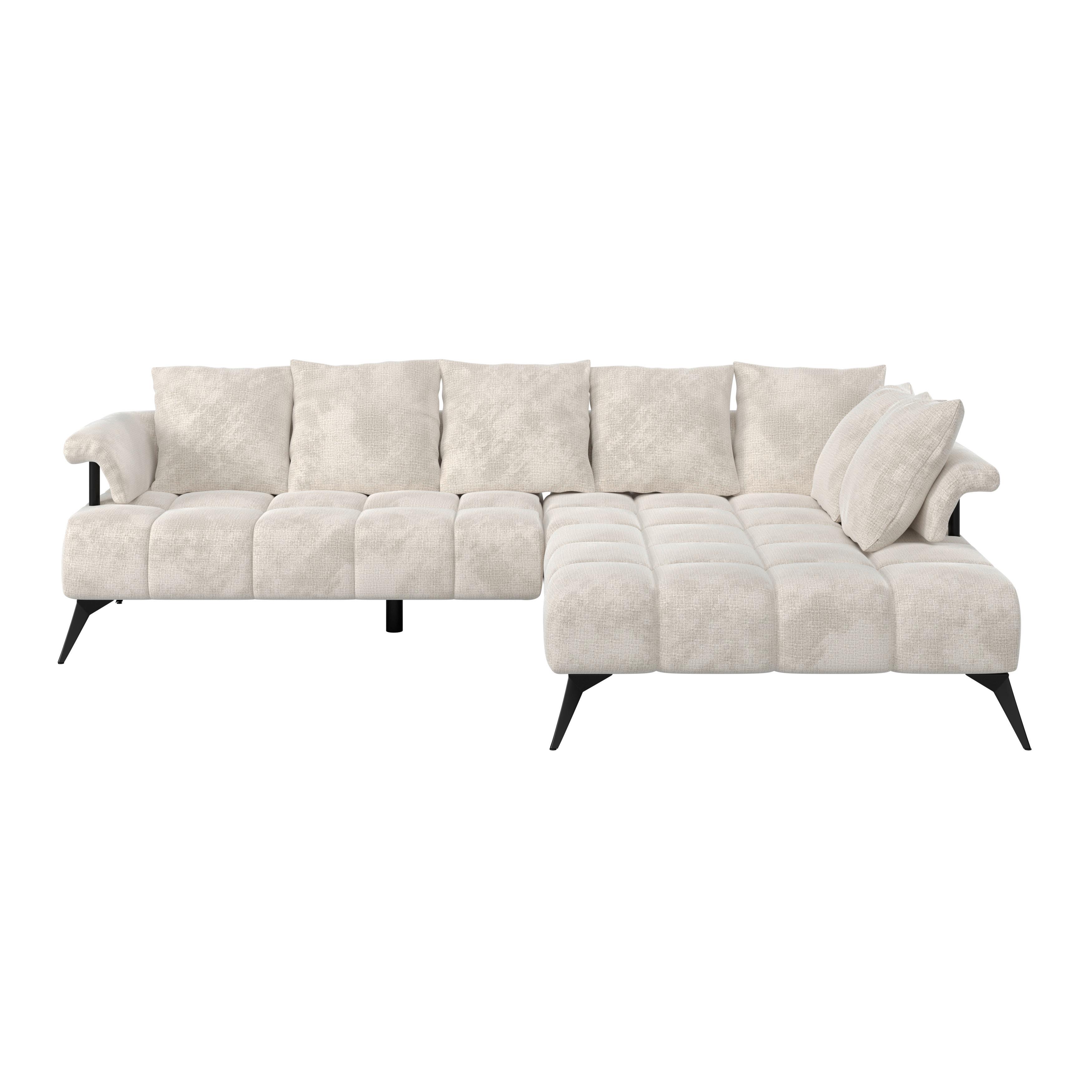 Sedacia súprava VANESSA NEW potrebná š. dverí 90 cm, pravá - čierna/béžová, Modern, kov/textil (297/200cm)