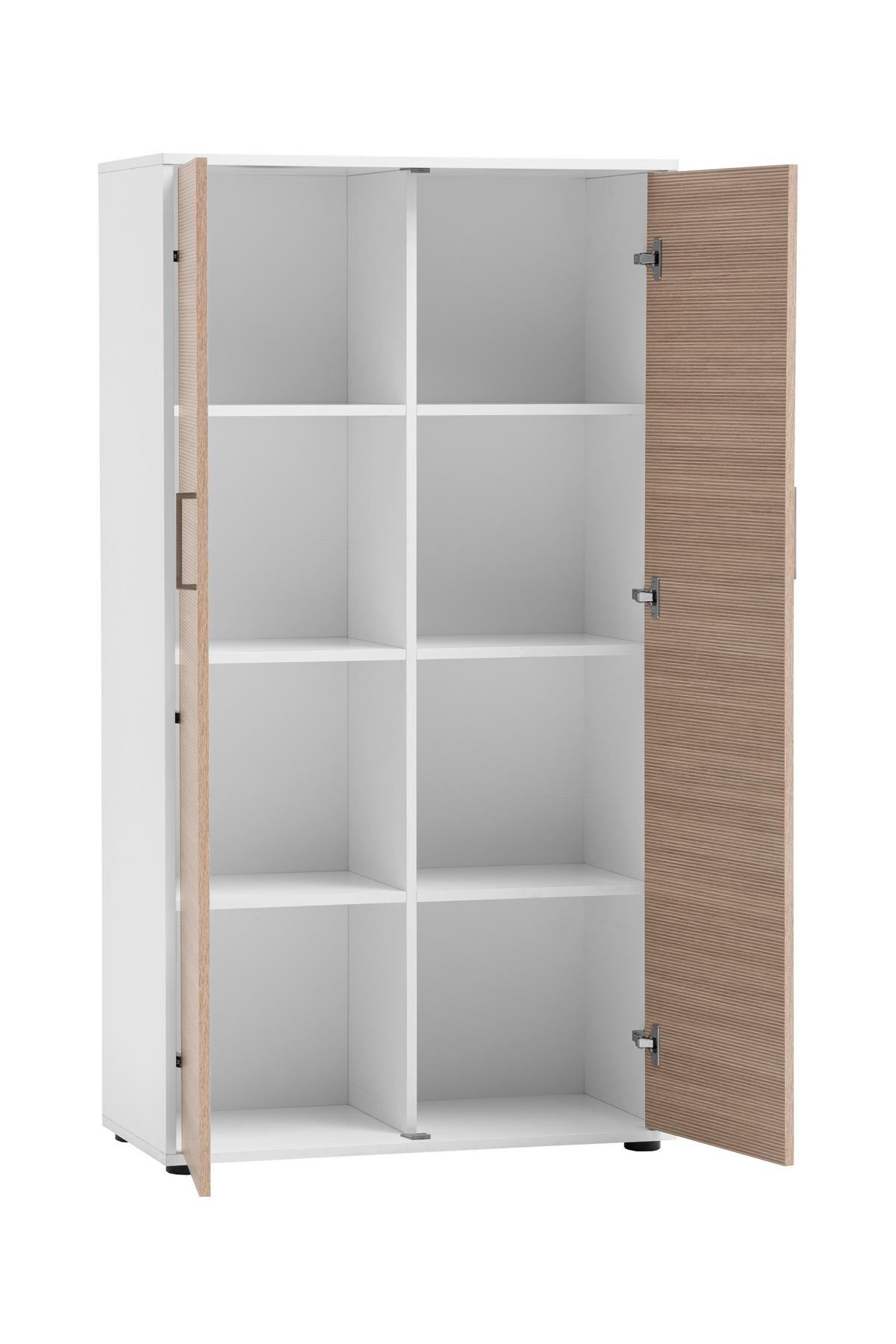 AKTENSCHRANK Metz Weiß/Beige B: 80,1cm - Beige/Weiß, MODERN, Holzwerkstoff (80,1/150/38,2cm) - MID.YOU