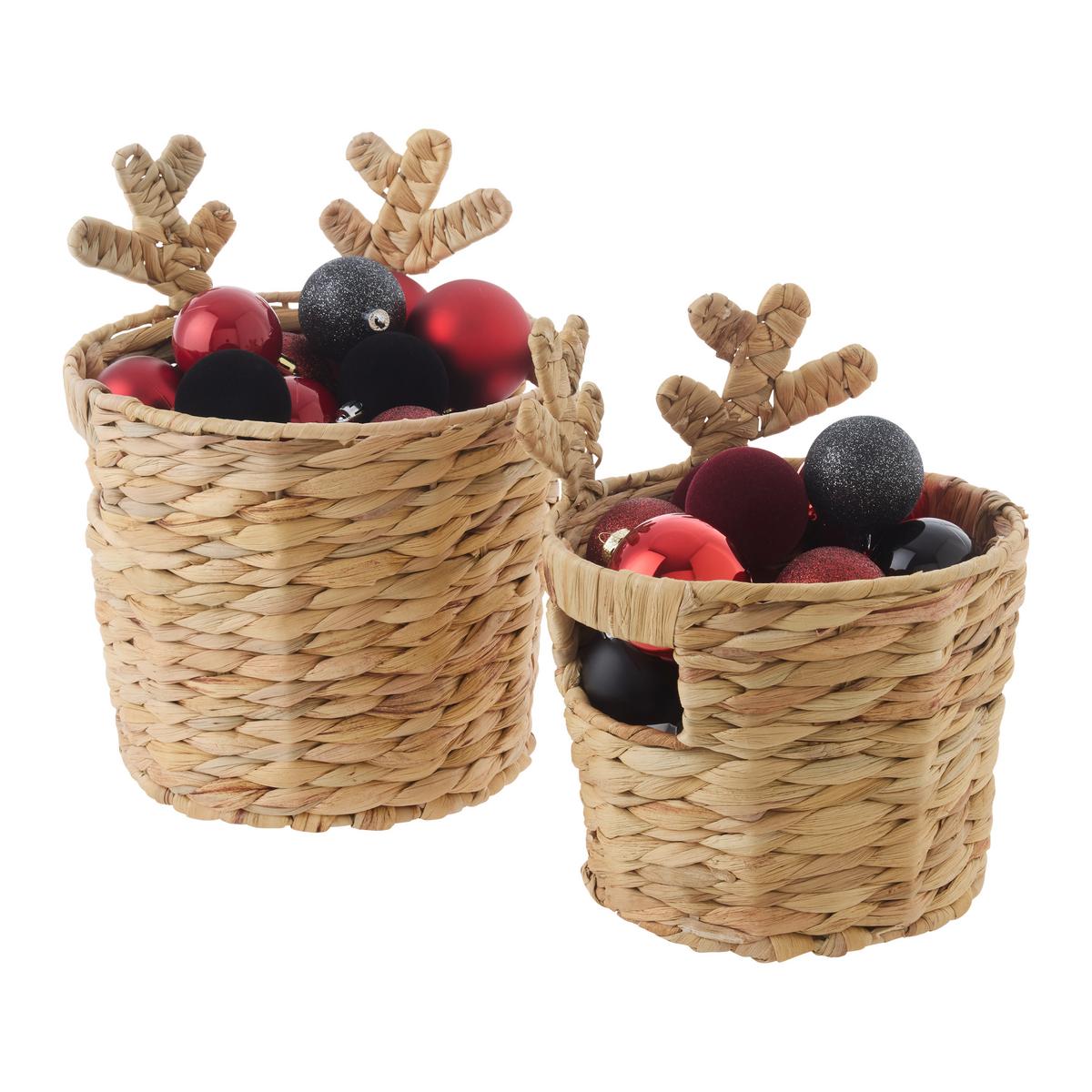 Koš REINDEER -PAZ- - ecru, kov/přírodní materiály (18/25cm) - Mömax
