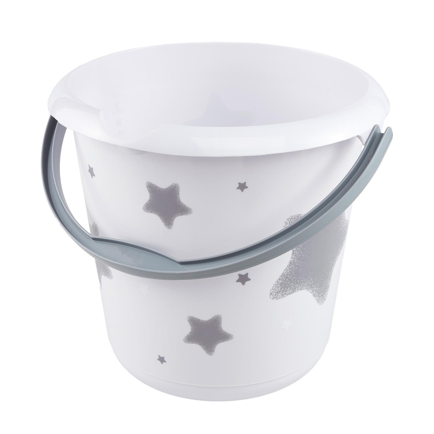 Eimer Ilvie Stars Weiß 10L, DxH: 30x28 cm