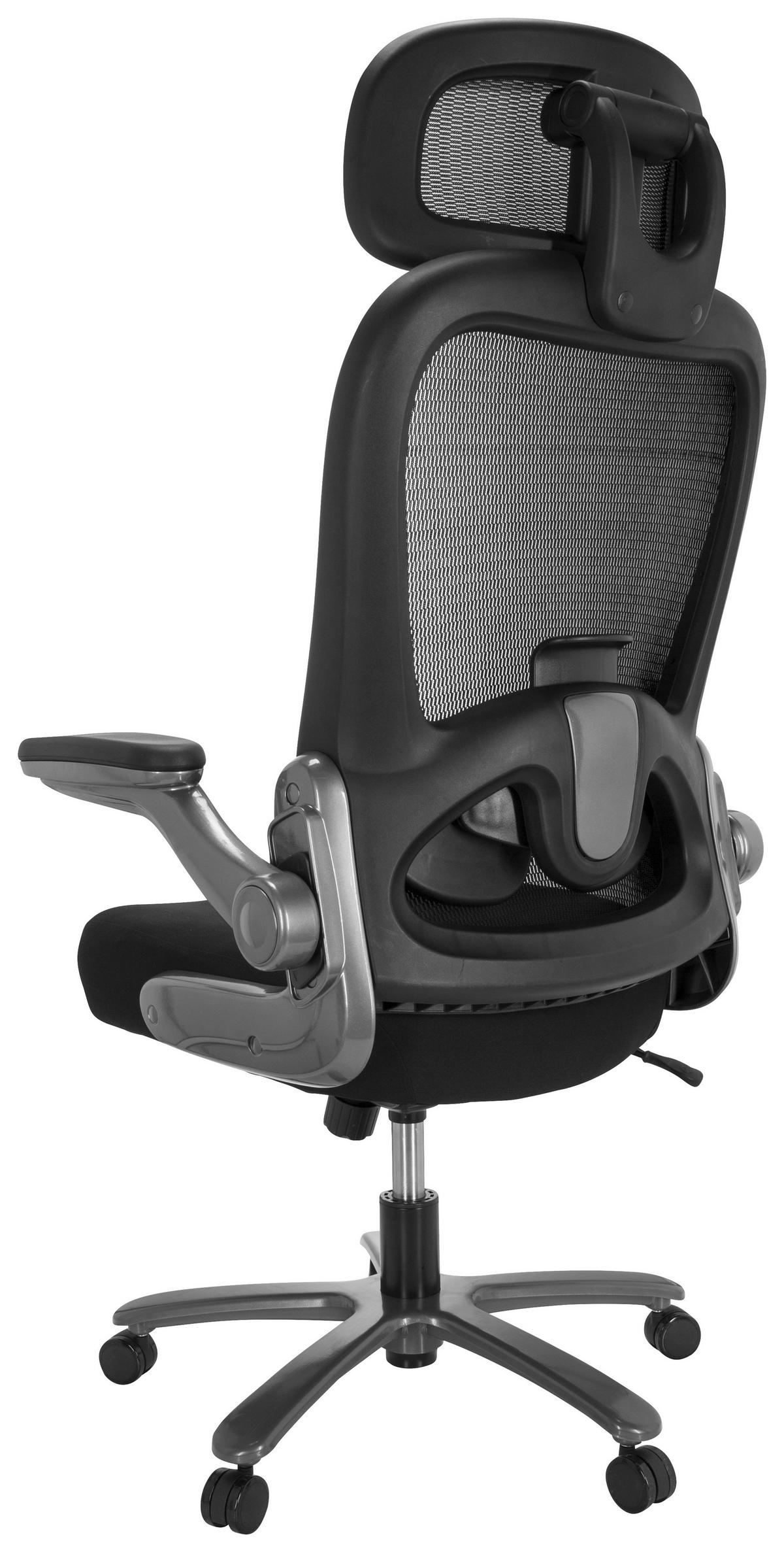 Drehstuhl Instructor T I Pro Schwarz - Silberfarben/Schwarz, MODERN, Kunststoff/Textil (75/142/63cm) - MID.YOU