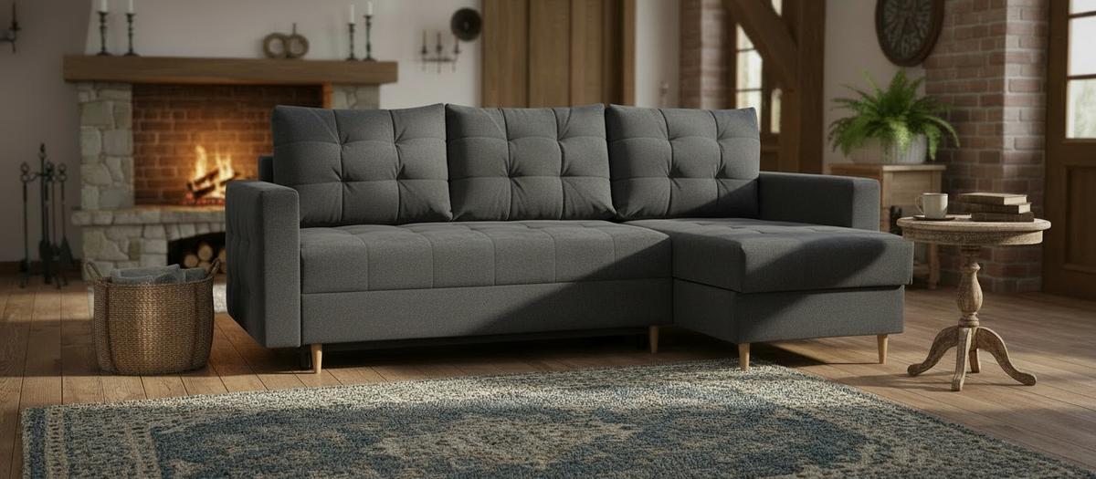 Ecksofa Asti Anthrazit S: 232x141 cm - Anthrazit, Design, Textil (232/141cm) - MID.YOU