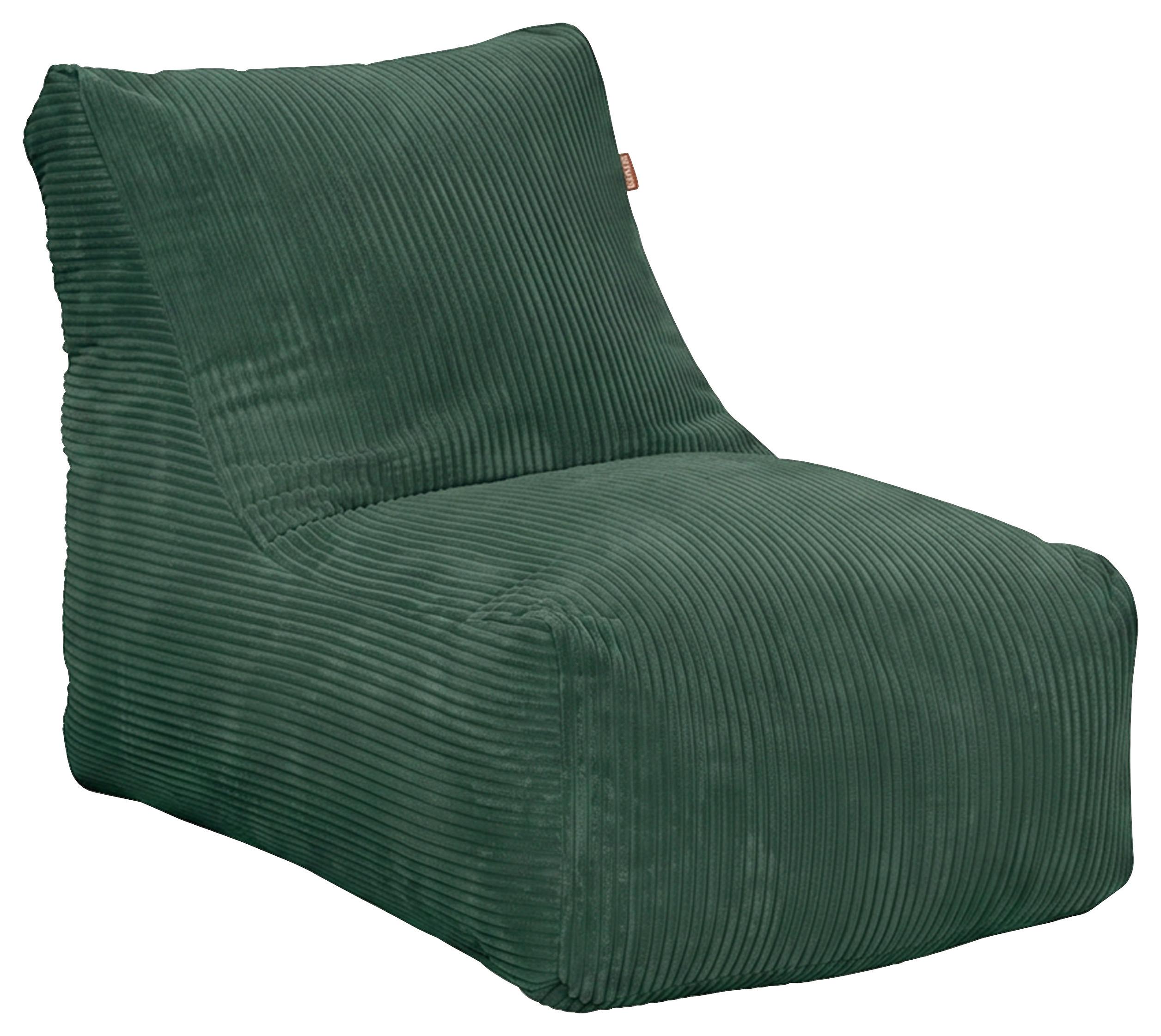 Sitzsack Luno Cord grün, Indoor, B: 70cm - Grün, Basics, Textil (70/70/100cm)