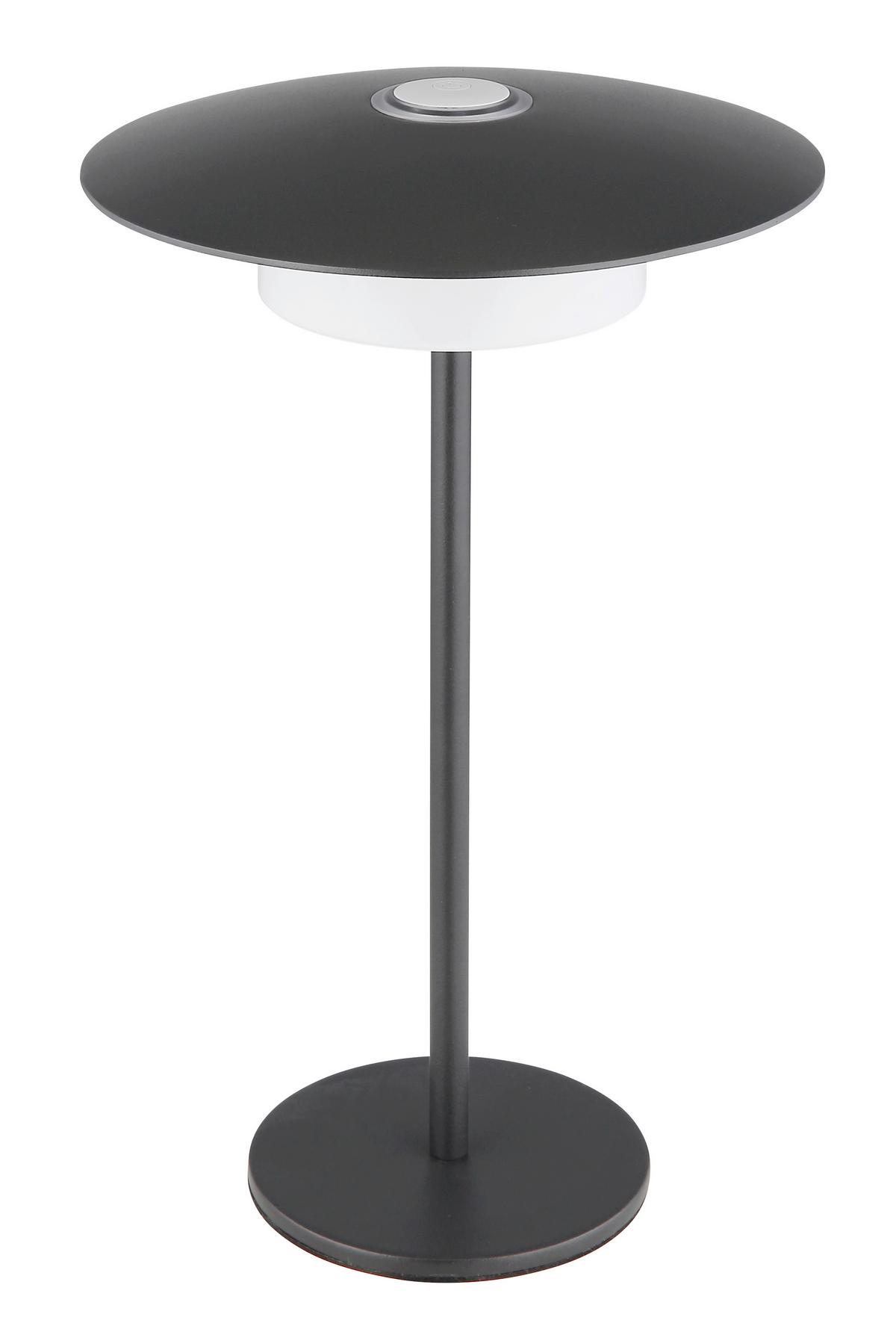 Akku-Tischleuchte 21024g mit Wandmontage - Schwarz/Weiß, Design, Kunststoff/Metall (18/30cm) - Globo