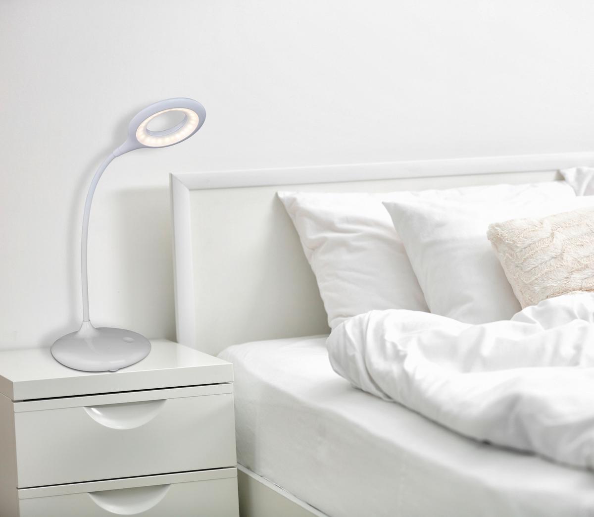 Led-tischleuchte 58377w - Weiß, Basics, Kunststoff (40/12,5/49cm) - Globo