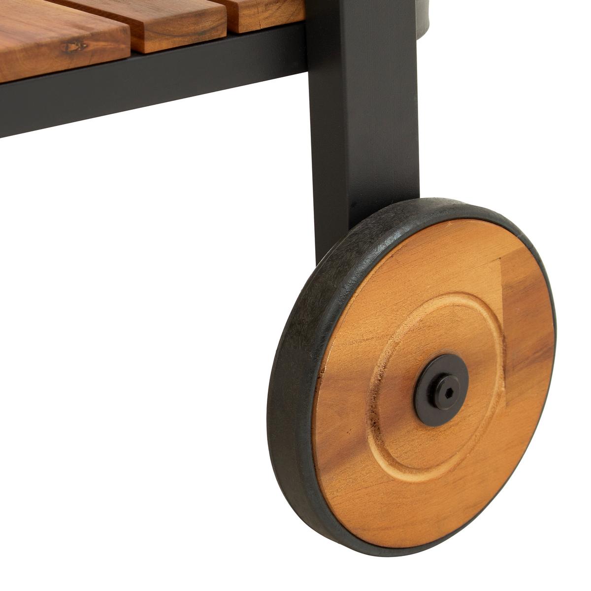 Servírovací vozík MARLO farby akácie - čierna, Modern, kov/drevo (76/77/49cm) - Bessagi Garden