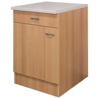 Spodná kuchynská skrinka NANO US 60 - farba buka/farba ušľachtilej ocele, Modern, kompozitné drevo/plast (60/85/57cm) - MID.YOU