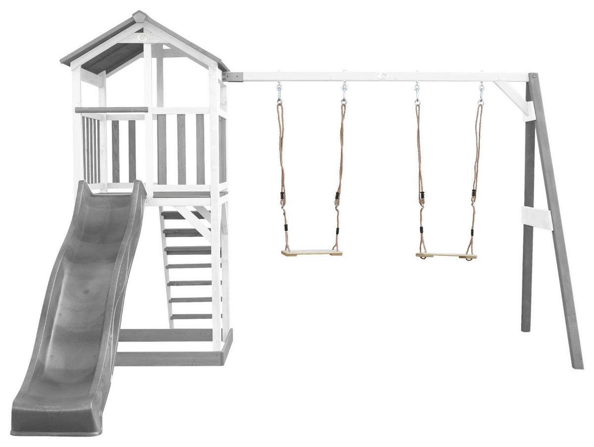 Spielturm A025.122.82 - Weiß/Grau, KONVENTIONELL, Holz/Kunststoff (356,6/241,9/349cm) - Ambia Garden