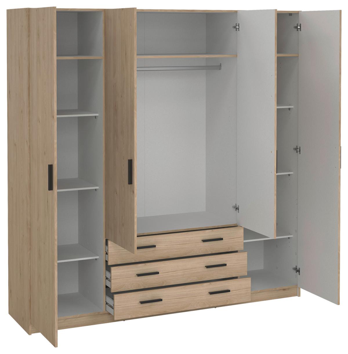 Kleiderschrank Sprint, Eichefarben,b: 195,5cm - Eichefarben, Basics, Holzwerkstoff (195,5/200,4/49,6cm) - MID.YOU