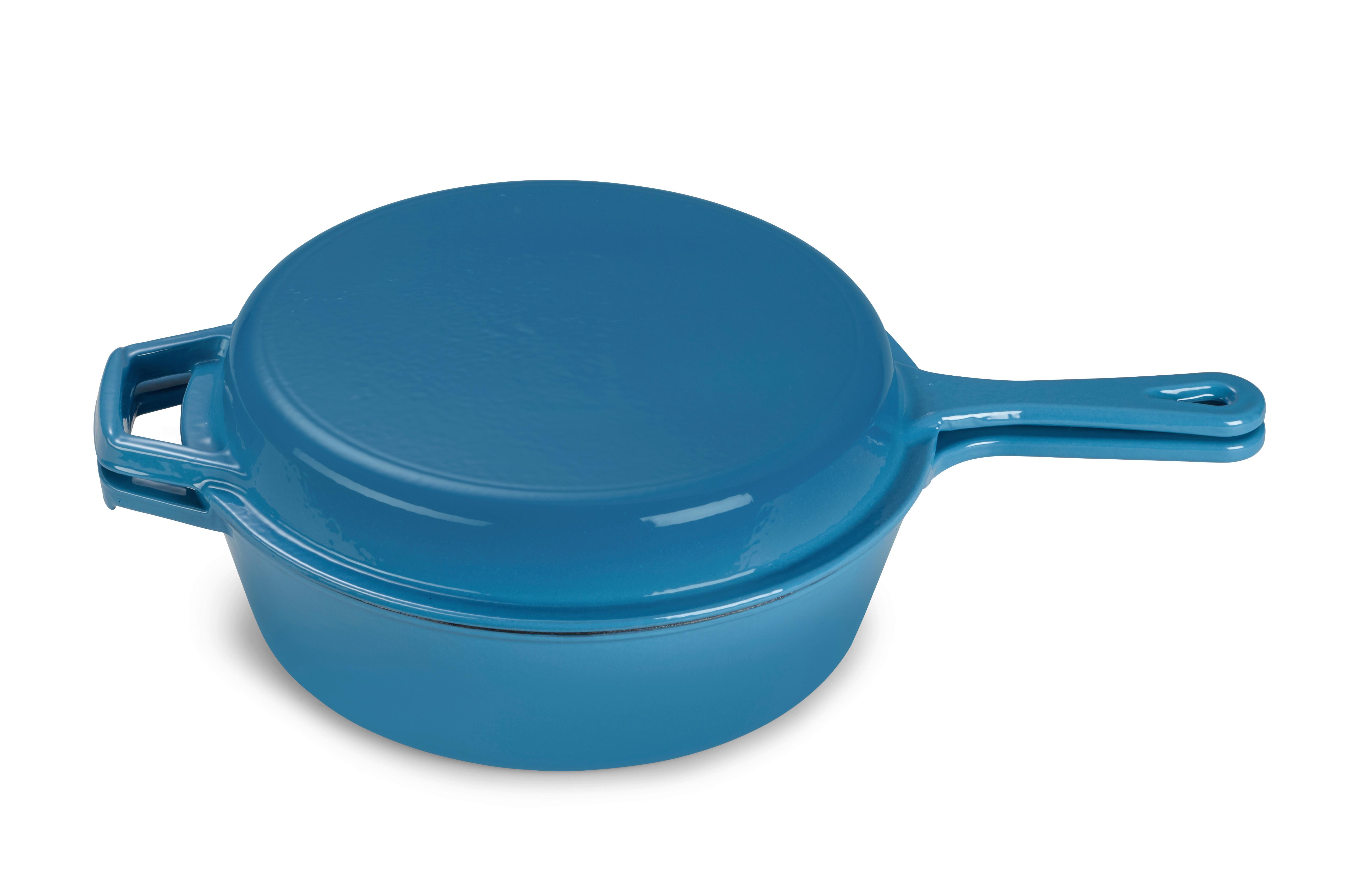 Kochtopfset 2-Teilig Gusseisen Backofengeeignet - Blau, Basics, Metall (26,5cm) - Echtwerk