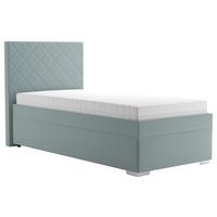 Čalouněná postel KLARA 90/200cm,mátově zelená - mátově zelená/tmavě šedá, Moderní, dřevo/textil (90/200cm)