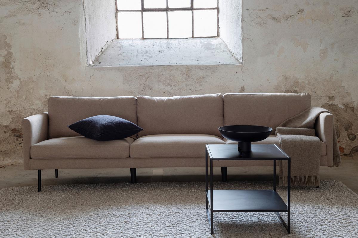 3-Sitzer-Sofa Zoom - Schwarz/Braun, Design, Textil/Metall (260/78/80cm) - Livetastic