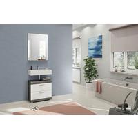 Badezimmer Scout - Weiß Hochglanz/Grau, MODERN, Glas/Holzwerkstoff (60cm) - MID.YOU