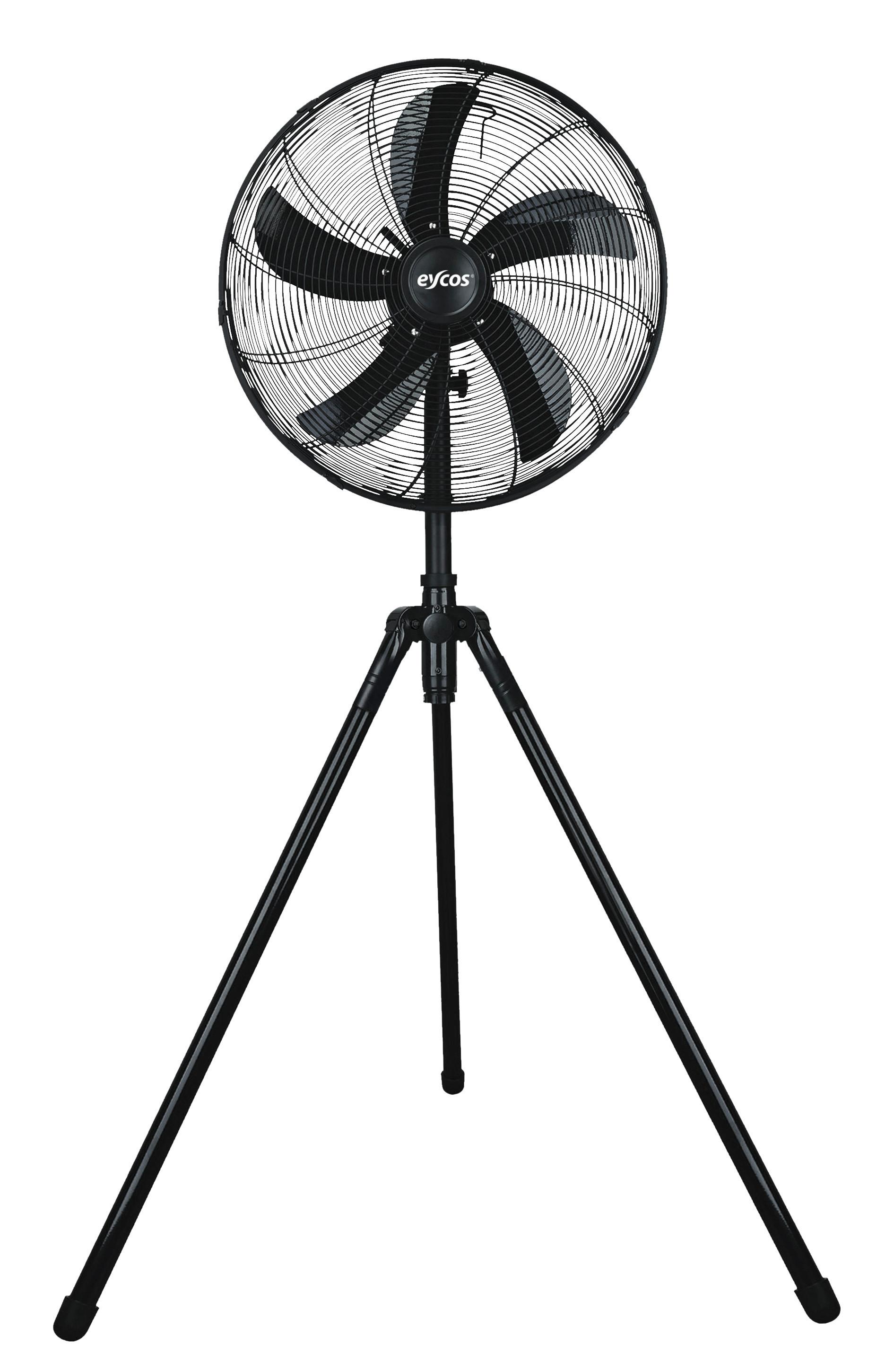 Standventilator 50 W Eycos höhenverstellbar H: 128-140 cm - Schwarz, MODERN, Metall (140cm)