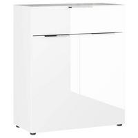 Kommode Stehend B: 83 cm Weiß - Schwarz/Weiß, KONVENTIONELL, Glas/Holzwerkstoff (83/102/42cm) - Germania