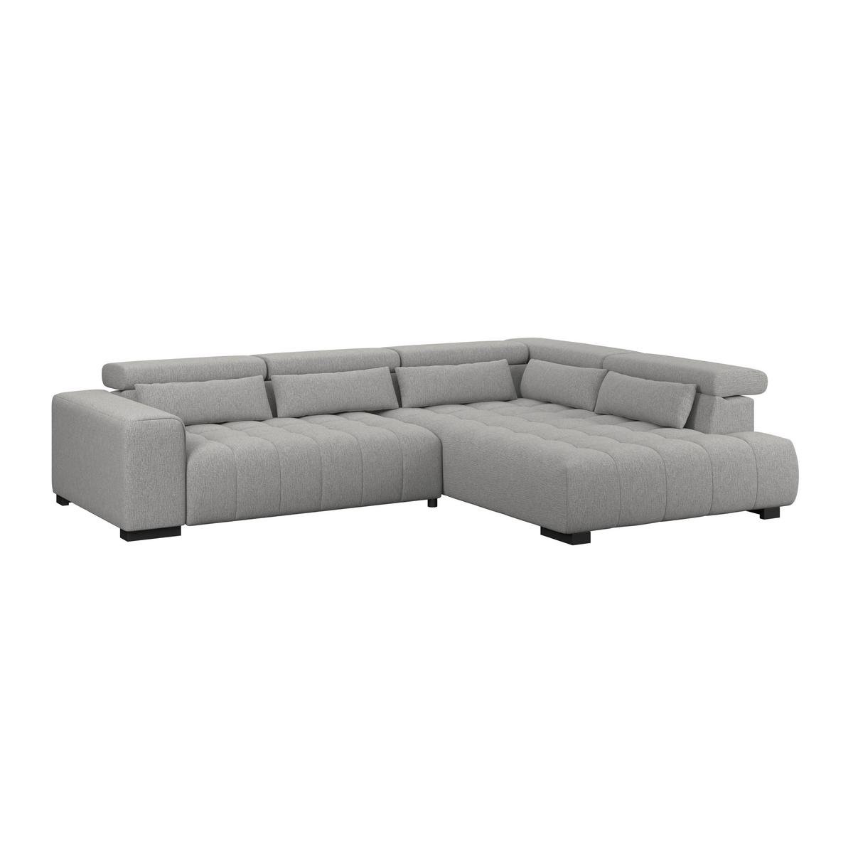 Ecksofa Matera Dunkelgrau S: 311x226cm - Dunkelgrau/Schwarz, Trend, Textil (311/226cm)