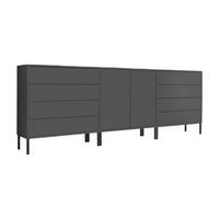 Sideboard Mailand 4 B: 237 cm Anthrazit - Anthrazit, MODERN, Holzwerkstoff (237/86/33cm) - MID.YOU