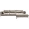Ecksofa Luzi - Hellgrau/Schwarz, MODERN, Textil (280/168cm) - Trendmanufaktur