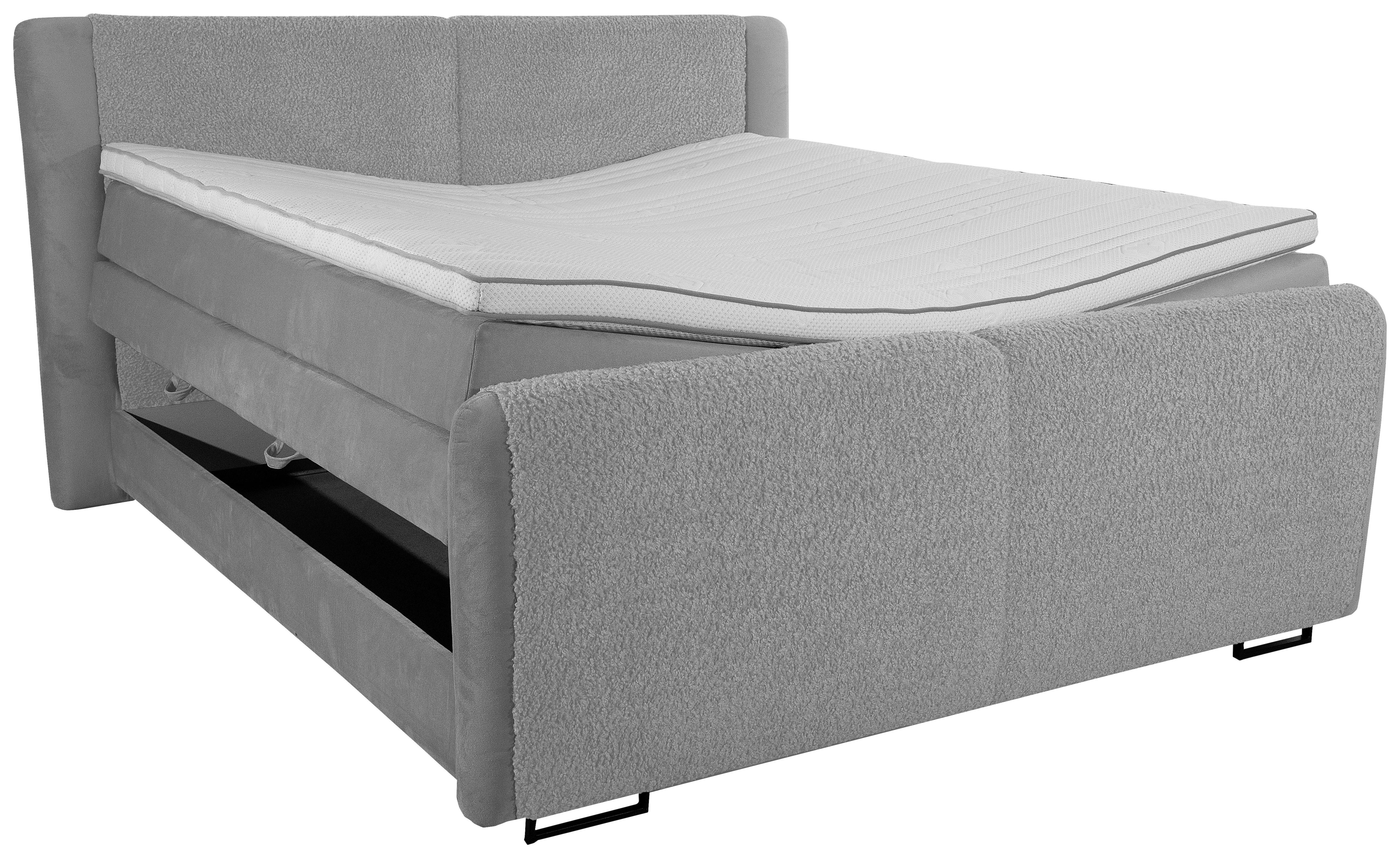 Boxspringbett 180x200 cm Rona - Schwarz/Grau, MODERN, Textil (180/200cm) - MID.YOU