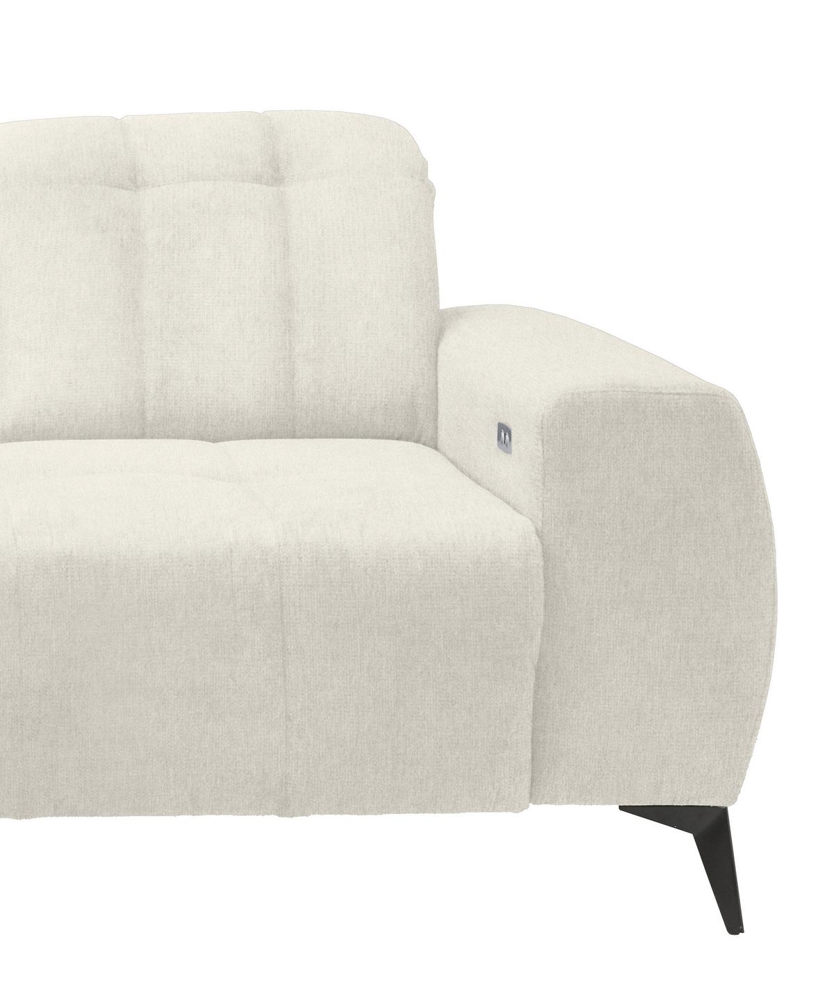 Ecksofa mit USB Anschluss Sano, Creme, S: 200x261 cm - Creme/Schwarz, MODERN, Textil (200/261cm) - Livetastic