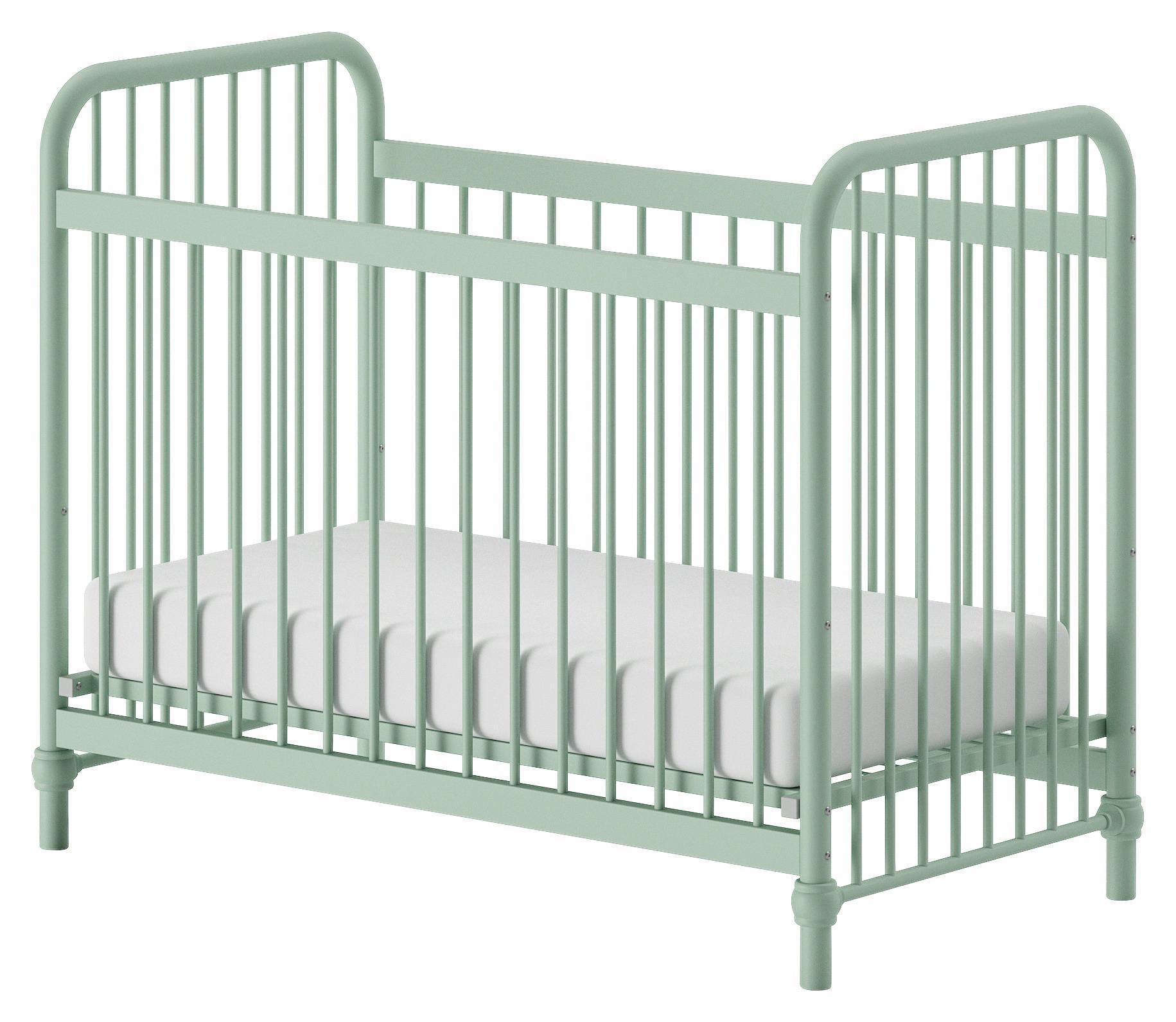 Gitterbett Bronxx 60x120 cm Eisen Grün inkl. Gitter+ Rost - Grün, ROMANTIK / LANDHAUS, Metall (60/120cm) - MID.YOU