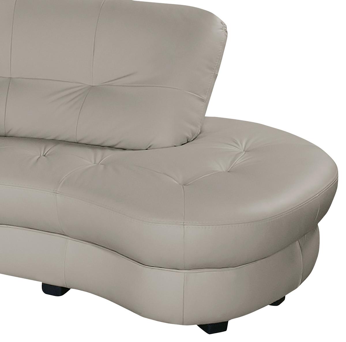 Ecksofa Bretania Hellgrau S: 300x113 cm - Hellgrau/Schwarz, Design, Leder/Textil (300/113cm) - Livetastic