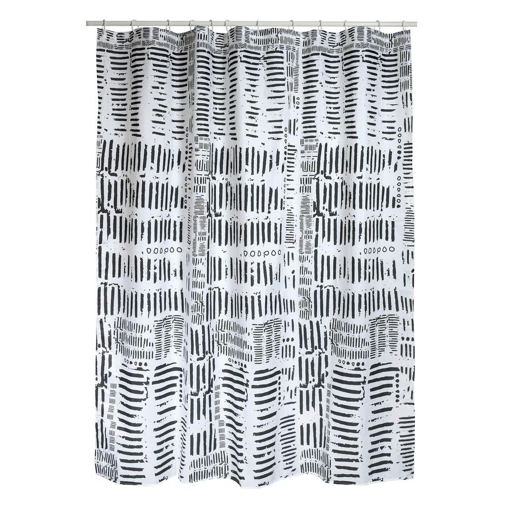 Duschvorhang in Schwarz Textil/Mischgewebe