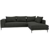 Ecksofa Aurora Ii - Schwarz/Graphitfarben, MODERN, Textil (295/210cm) - Trendmanufaktur