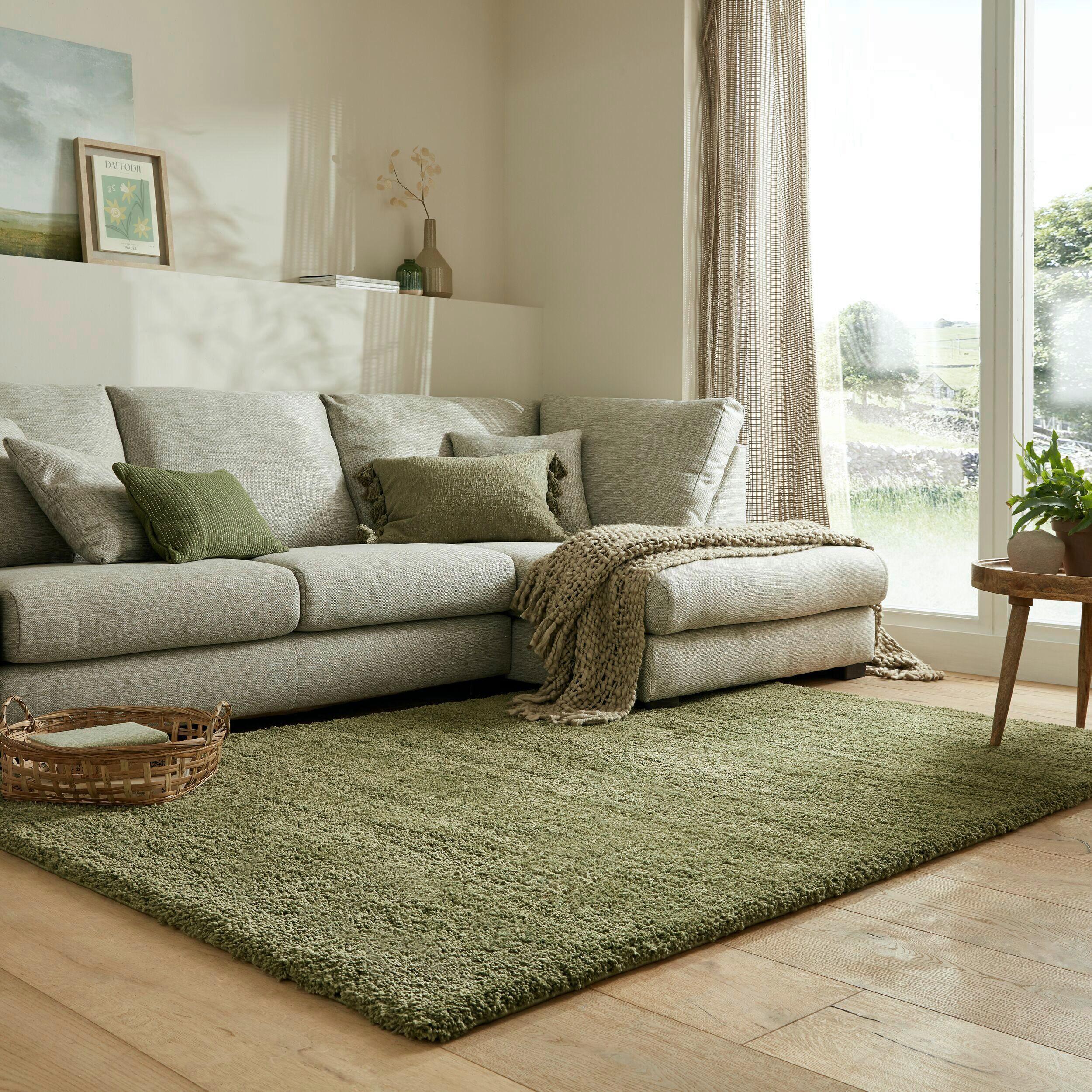 Shaggy Feather Soft Grün 160x230 - Grün, Basics, Textil (160/230cm)