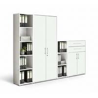 Aktenschrank Office Edition Weiß B: 257cm - Weiß, MODERN, Holzwerkstoff (257/185,6/33cm) - MID.YOU