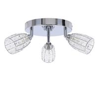 Deckenleuchte 98-13408 Shiba - Chromfarben/Transparent, Design, Glas/Metall (30/30/16cm)