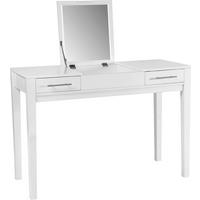 Schminktisch Jasmin Weiß B: 110 cm mit Laden + Spiegel - Weiß, MODERN, Glas/Holzwerkstoff (110/76/44,50cm)