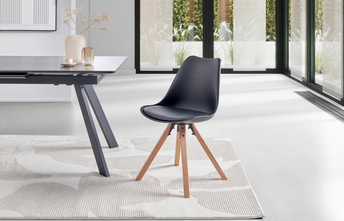 Stuhl Vilnius - Schwarz/Naturfarben, LIFESTYLE, Holz/Kunststoff (48,5/84/55cm) - MID.YOU