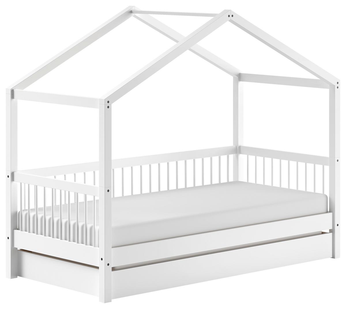 Hausbett Forrest - Weiß/Naturfarben, MODERN, Holz (90/200cm) - MID.YOU