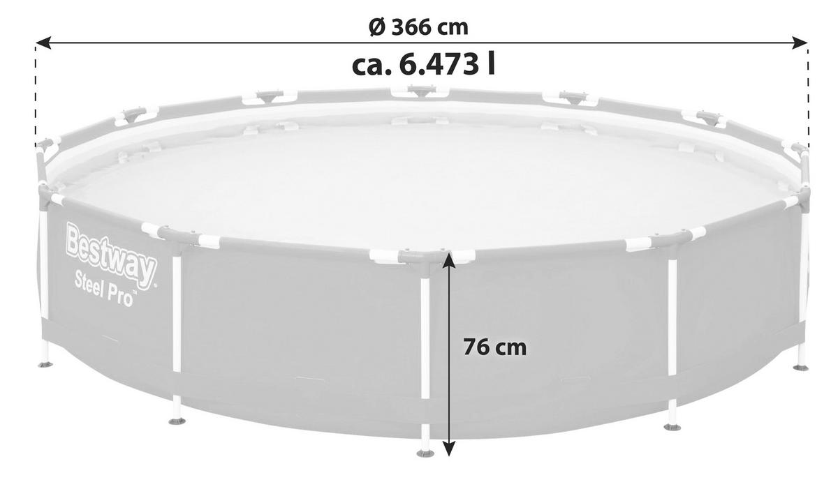 Medence Steel Pro Pool Kb. 366/76cm - kék/fehér, Modern, műanyag/fém (366/76cm) - Bestway