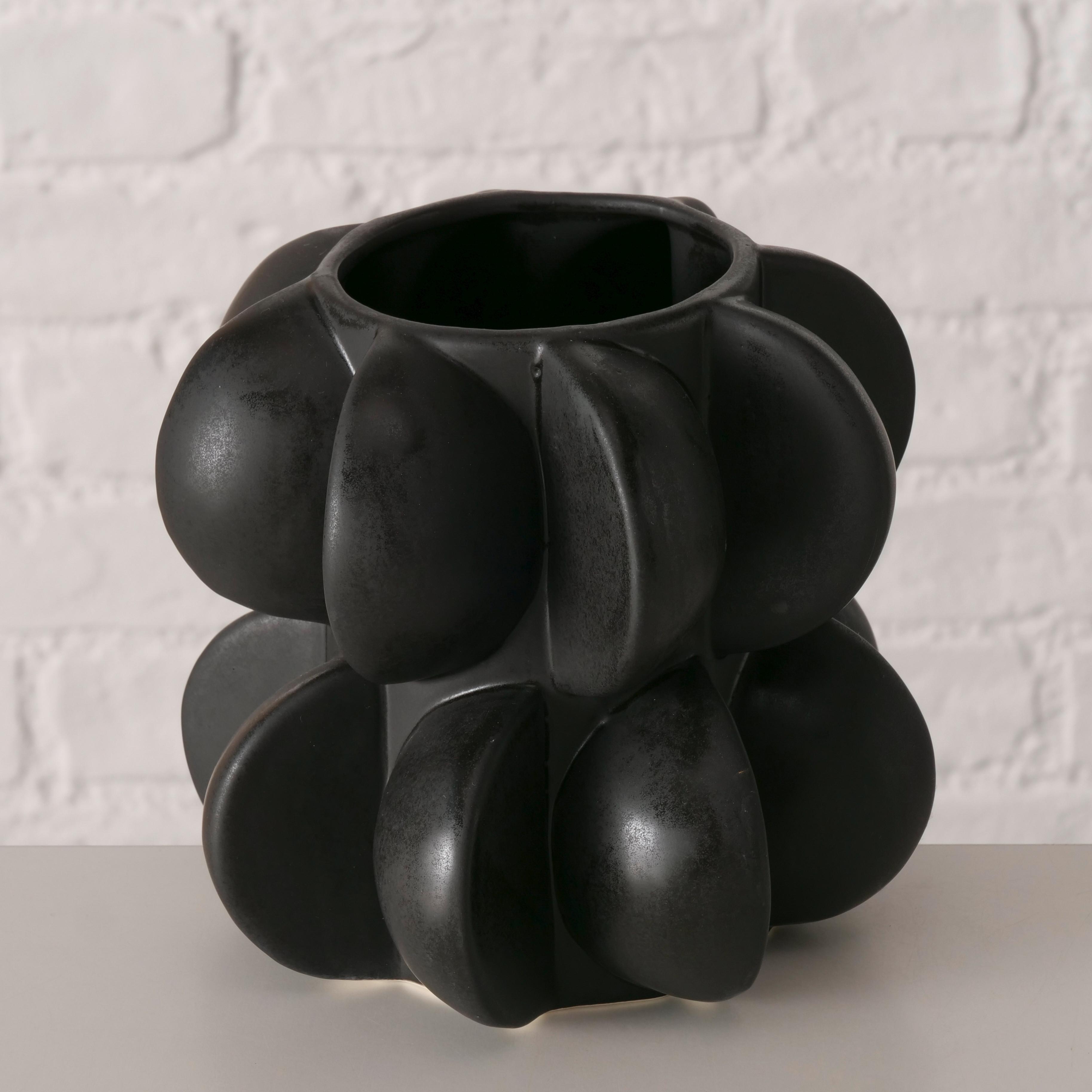 Váza MERITT I - černá, Moderní, keramika (16,5/15,3cm) - Mömax