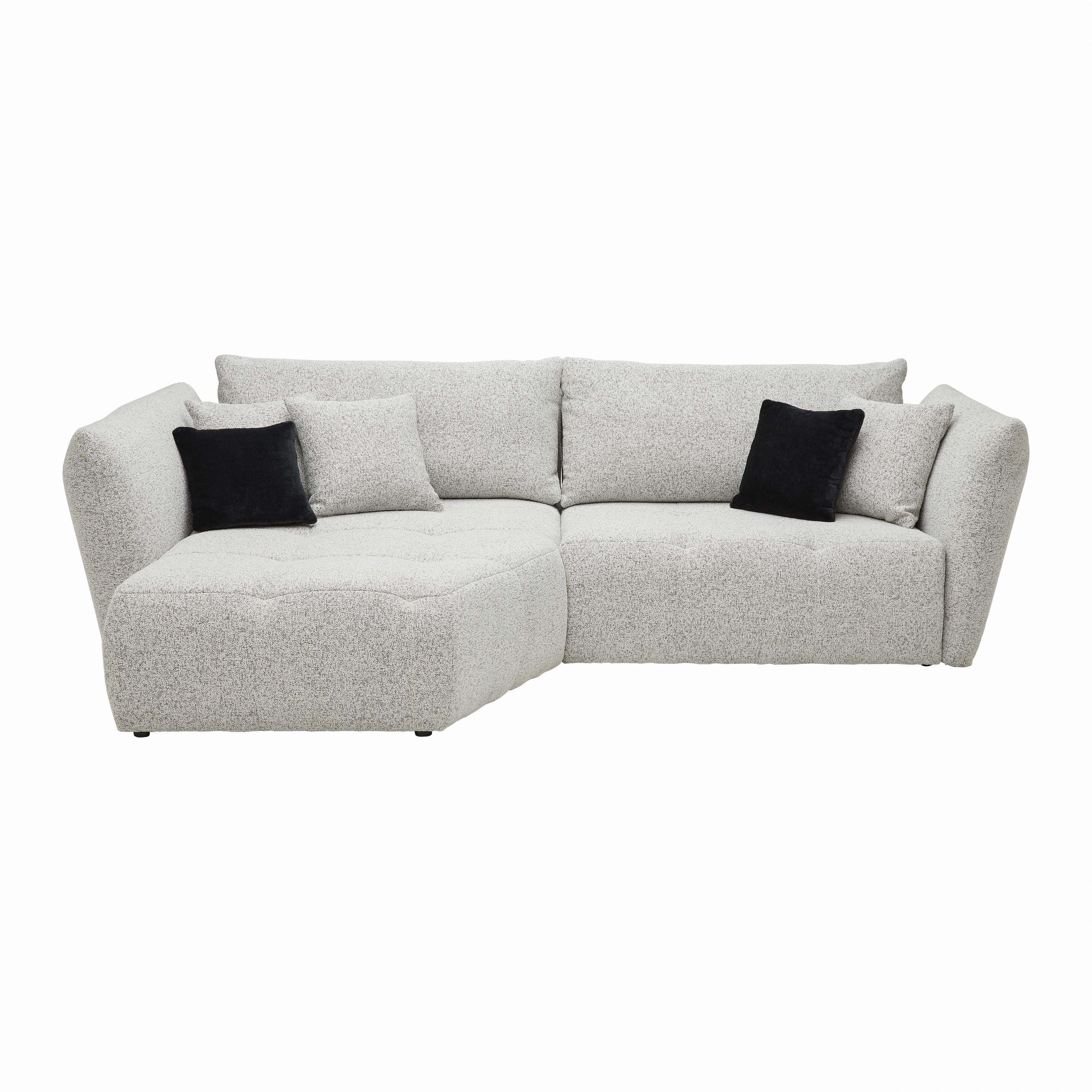 Sedací souprava BONNY, levá, béžová / černá, 5x polštář - černá/béžová, Moderní, dřevo/textil (193/300cm) - Premium Living
