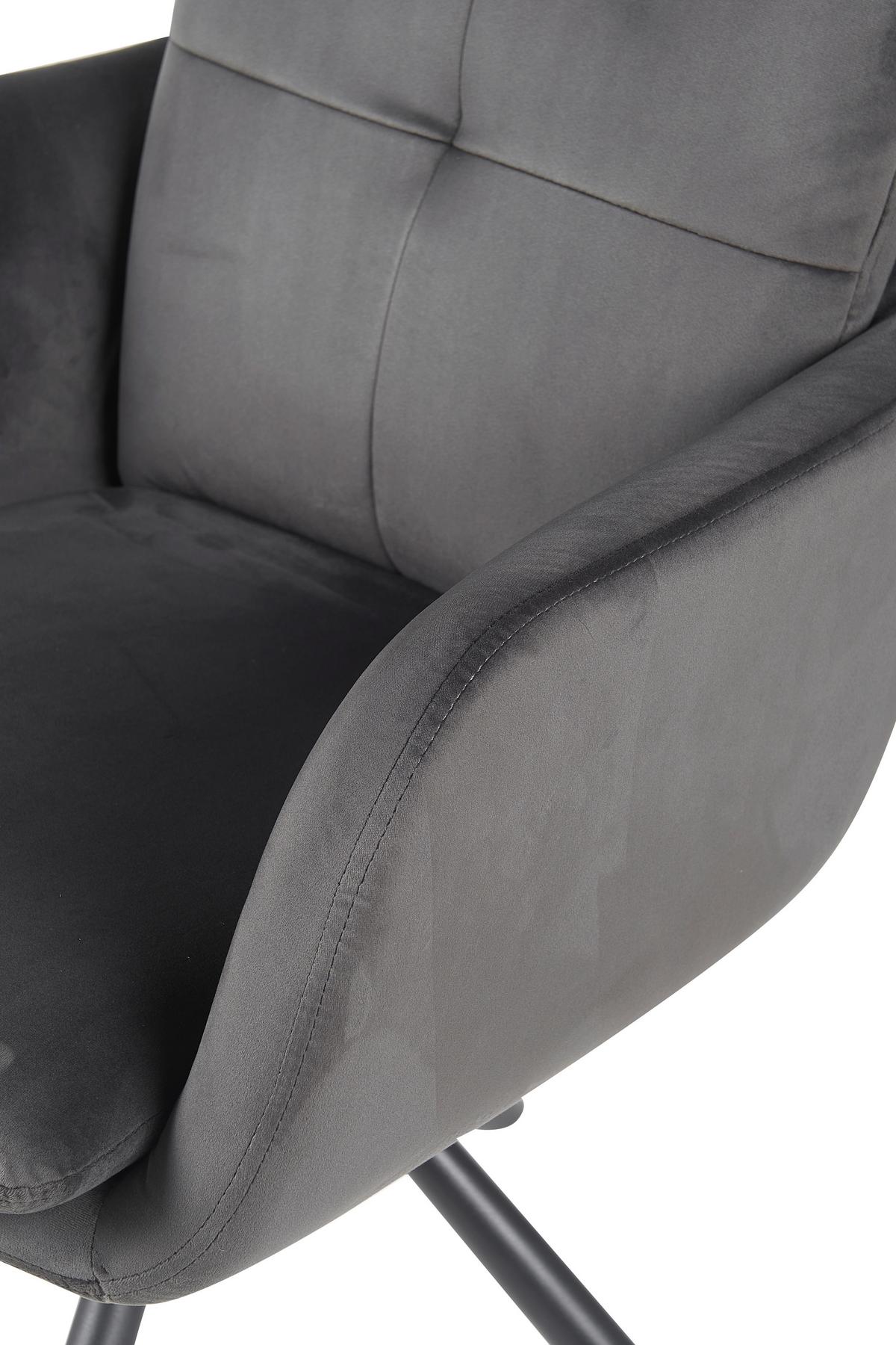 Armlehnstuhl-Set Parma S 2er-Set - Dunkelgrau/Schwarz, MODERN, Textil/Metall (63/89/70cm) - MID.YOU