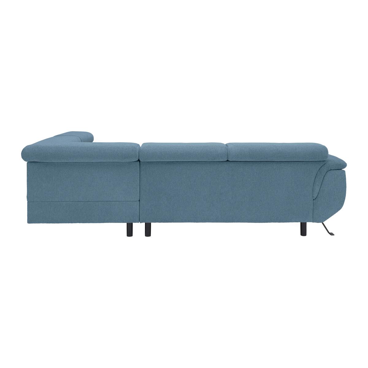 Rohová sedačka RAVEN, pravá, tmavě modrá - černá/tmavě modrá, Moderní, kov/textil (257/198cm) - Mömax
