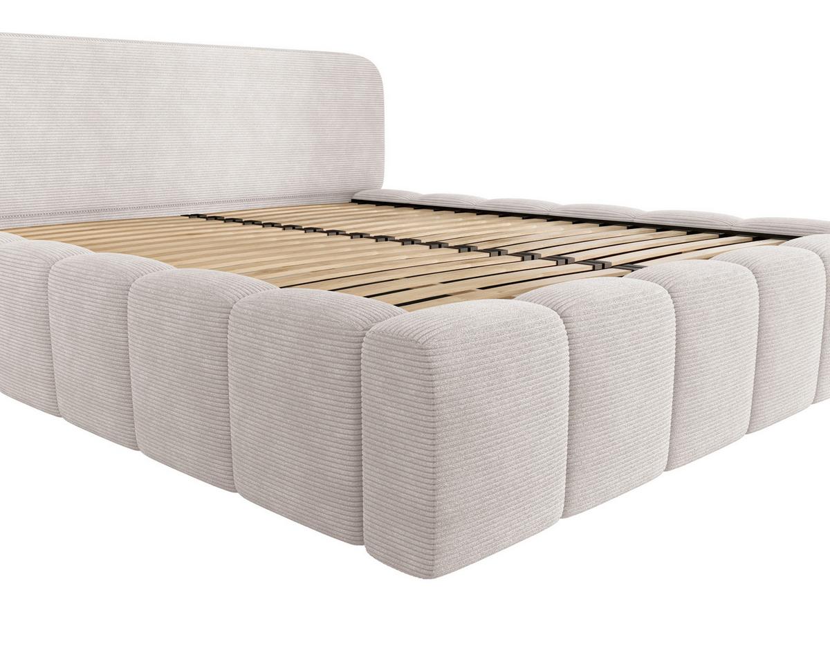 Polsterbett Deli 120 Beige LF: 120x200cm - Beige/Schwarz, MODERN, Textil/Metall (120/200cm) - MID.YOU