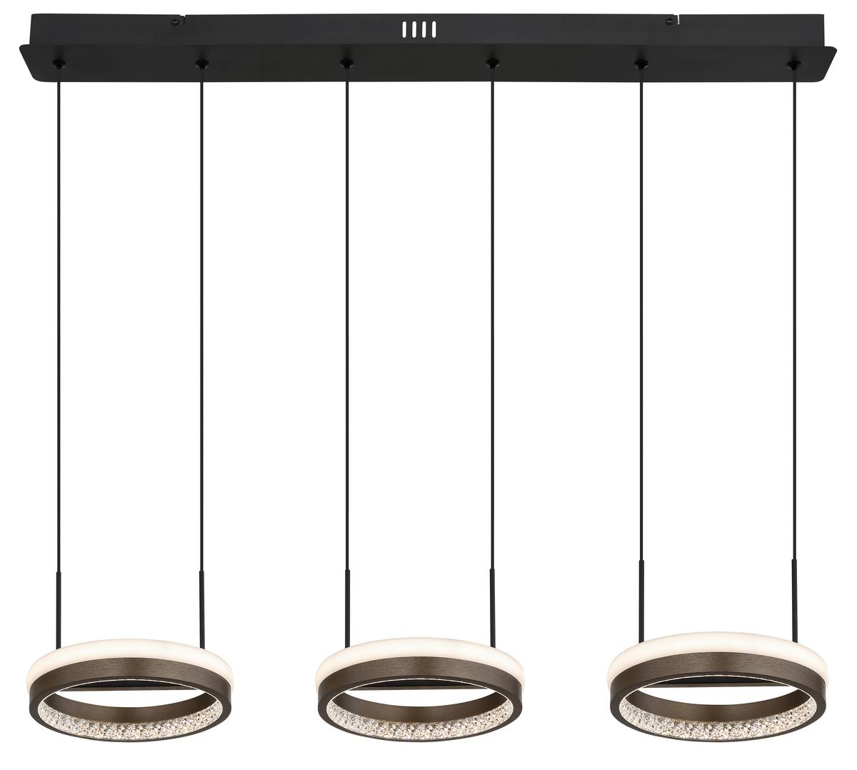 LED-HÄNGELEUCHTE 67179H2 DELLA - Klar/Dunkelgrau, Design, Kunststoff/Metall (82/20,6/150cm) - Globo