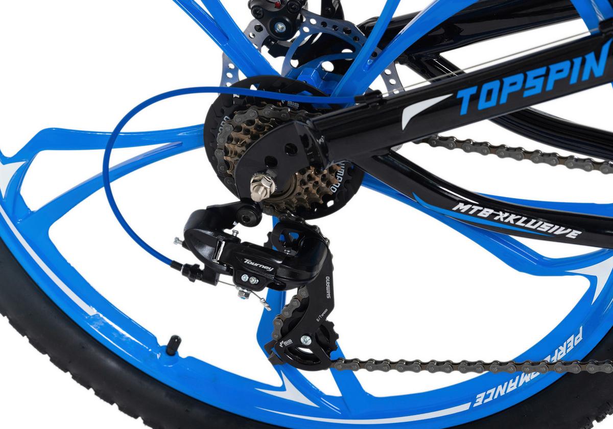 Mountainbike Fully 26 Zoll Topspin 21 Gänge - Blau/Schwarz, Basics, Metall (180/70/100cm) - KS Cycling