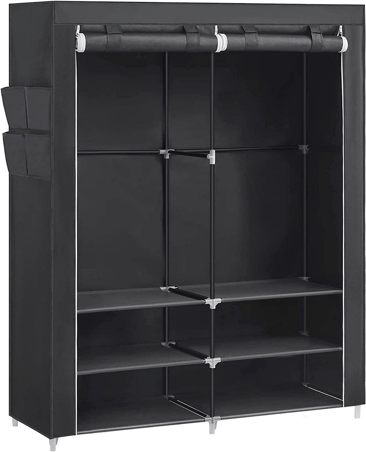 Stoffschrank B: 127 cm Grau - Grau, Trend, Kunststoff/Textil (127/176/45cm) - Boxxx