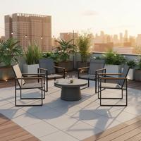 Gartenstuhl-Set Volasi 4er Anthrazit B: 54 cm - Honigeiche/Anthrazit, MODERN, Holzwerkstoff/Kunststoff (54/83/65cm) - Gardenson